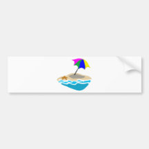Beach Umbrella Bumper Stickers