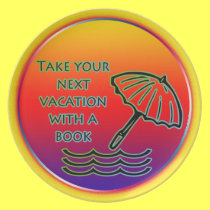 Beach vacation with a book plates