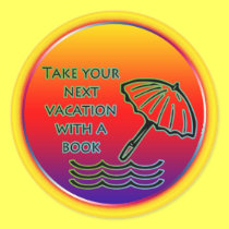 Beach vacation with a book stickers