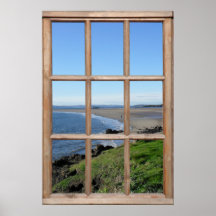 Beach View from a Window Print