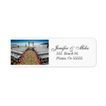 beach wedding address lables custom return address labels