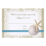 Beach Wedding Blue with Sand Dollar and Starfish Personalized Invitation