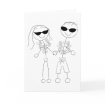 Beach Wedding Couple Cards