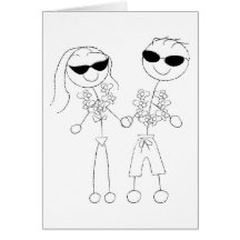 Beach Wedding Couple Cards