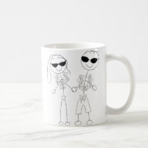 Beach Wedding Couple Mugs