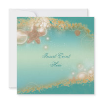 Beach wedding elegant party theme personalized invitation