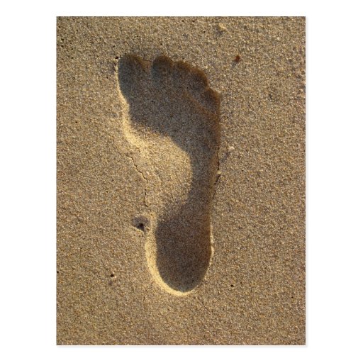 Beach Wedding Footprint in the sand Postcards