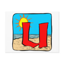 Beach Wedding Ideas Letter U Postcards