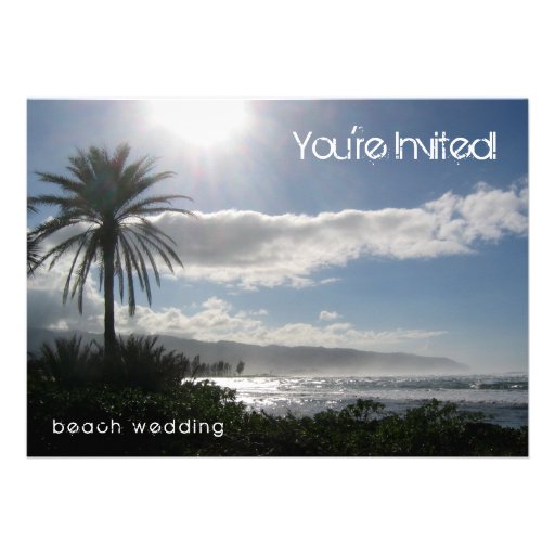 Beach Wedding Invitation Palm Tree