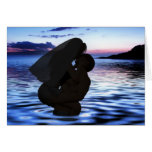 Beach Wedding, Kissing Honeymoon Couple Greeting Cards