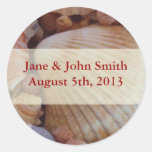 Beach Wedding Multicolored Seashell Stickers