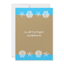 Beach wedding party invitations - template