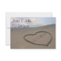 beach wedding RSVP standard 3.5 x 5 Announcements