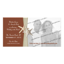 Beach Wedding Save the Date Photo Customized Photo Card