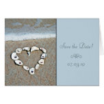 Beach Wedding Seashell Heart Save the Date Cards