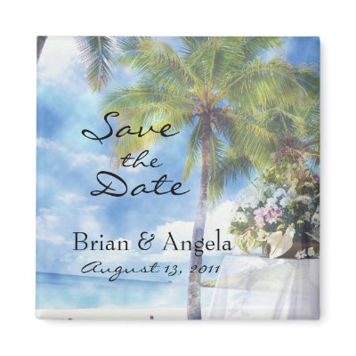 Beach Wedding STD Magnet by pinkinkart