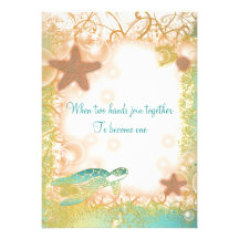 Beach wedding theme elegant party announcement