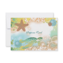 Beach wedding theme ~ response rsvp card