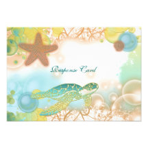 Beach wedding theme ~ response rsvp card custom announcements