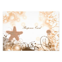 Beach wedding theme ~ response rsvp card personalized invite