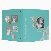 Beach Wedding with Starfish and Photos Vinyl Binders