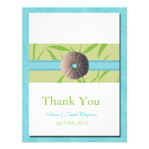 Beach Weddings -Aqua Blue Thank you cards Custom Invites