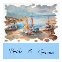beach weddings custom invite