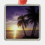 Beaches at Negril, Jamaica 3 Christmas Tree Ornaments