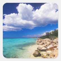 Beaches, Barahona, Dominican Republic, 2 Square Stickers