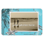 Beachwalker Collage Turquoise Custom Photo Large Rectangular Magnets