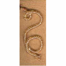 Beaded Backward S Pin Brooch Cut Out