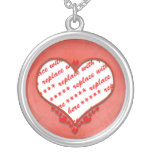 Beaded Heart Photo Frame Necklace