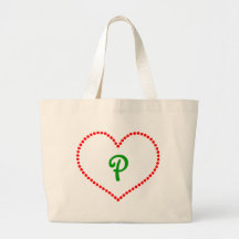 Beaded Red Monogrammed Heart Bag