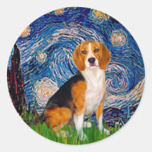 Beagle 7 - Starry Night Sticker