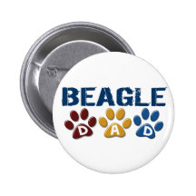 BEAGLE DAD Paw Print Button