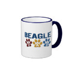 BEAGLE DAD Paw Print Coffee Mugs