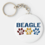 BEAGLE DAD Paw Print Key Chain