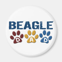 BEAGLE DAD Paw Print Refrigerator Magnet