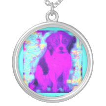 beagle dog pop art necklace