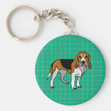Beagle Green Keychain