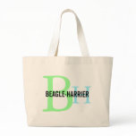 Beagle-Harrier Breed Monogram Design Canvas Bags