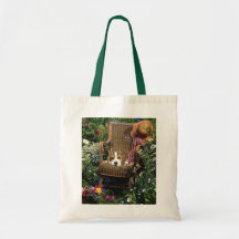 Beagle In Garden Chair Tote Bag