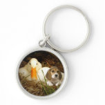 Beagle Keychain With Duck