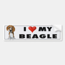 Beagle Love Sticker Bumper Sticker