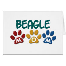 BEAGLE MOM Paw Print Card