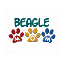 BEAGLE MOM Paw Print Post Cards