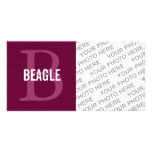 Beagle Monogram Personalized Photo Card