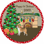 Beagle Puppy's First Christmas Ornament 2009 Photo Cut Outs