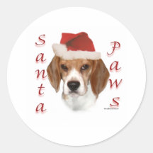Beagle Santa Paws Sticker