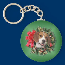 beagle_xmas_rnd_ornament keychains